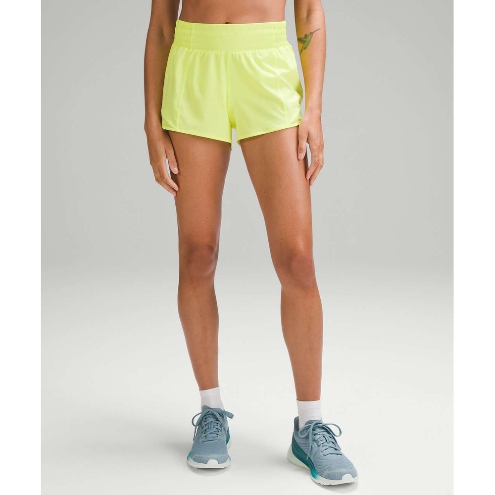 Lululemon Hotty Hot High-Rise Lined Short 2.5" in Electric Lemon Women 6 Running